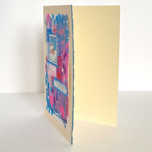 Collage Art Handmade Original Blank Greeting Card and Envelope Olympics Postage - Picture 3 of 5